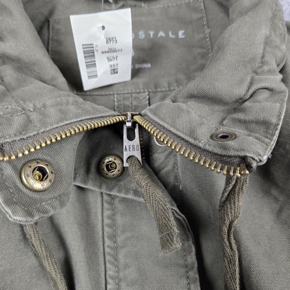 NWT Aeropostale Jacket Womens Small Green Utility Pockets Full Zip Lightweight - Picture 3 of 16
